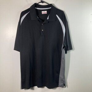 Mens Grand Slam Airflow Polo Shirt Black‎ White Gray 2XLT Polyester
